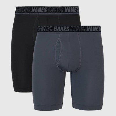Hanes Moves Premium Men's X-Temp Long Leg Boxer Briefs 2pk S