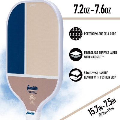 Franklin Sports 2 Player Poly Paddle with Ball Set - Blue/Tan: Pickleball Equipment