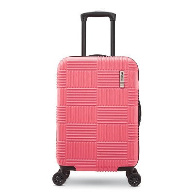 American Tourister NXT Hardside Large Checked Spinner Suitcase - Flamingo Pink (LOCAL PICKUP ONLY)