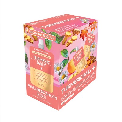 goodvibes juice co. Turmeric Daily Drinks - 10.2 fl oz/6pk: Vegan, Cold Pressed, Non-Caffeinated