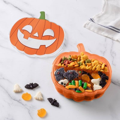Cook With Color Jack-O-Lantern Halloween Snackle Box Food Storage Container