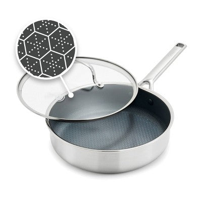 GreenPan Prism 5qt Hybrid Stainless Steel and Ceramic Nonstick Saute Pan with Lid (LOCAL PICKUP ONLY)