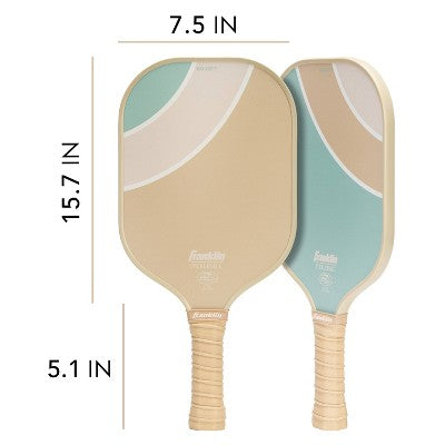 Franklin Sports 2 Player Poly Paddle with Ball Set - Green/Tan: Fiberglass Pickleball Racquets