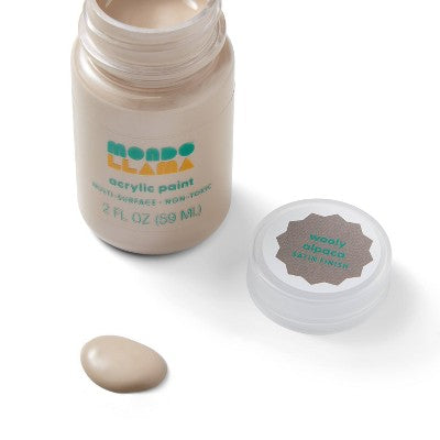 2 fl oz Satin Acrylic Paint Off-White - Mondo Llama: Multi-Surface, Non-Toxic, Craft Paint, Water-Based Acrylic