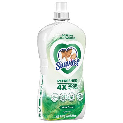 Suavitel Refresher Fabric Rinse, 4X Odor Action, Floral Fresh Scent - 25.5 fl oz: Paraben-Free, Bleach-Free, Phosphate-Free, Liquid Laundry Additive