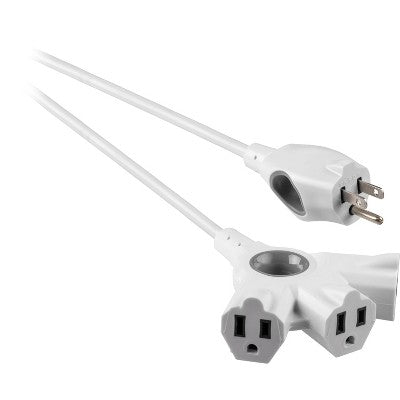 GE 50' 3-Outlet EZGrip Grounded Indoor-Outdoor Extension Cord White