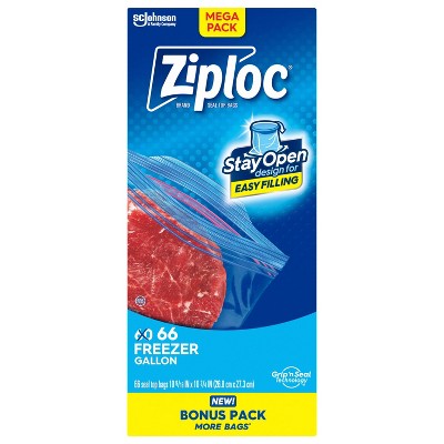Ziploc Freezer Gallon Bags with Grip 'n Seal Technology - 66ct