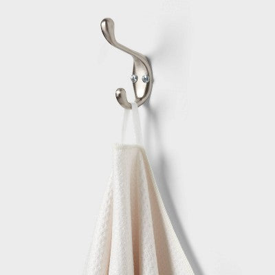 2pc Quick Dry Floral Border Waffle Oversize Bath Towel White - Room Essentials