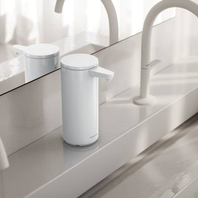simplehuman 9oz Automatic Sensor Pump - Refillable Touchless Liquid Soap Dispenser - White Steel