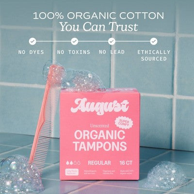 Its August Organic Regular Tampons - 16ct