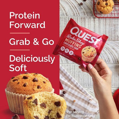 Quest Nutrition Bake Shop Muffin - Chocolate Chip - 8.04oz/4ct