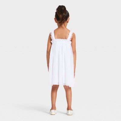 Toddler Girls' Mad Engine Tulle Dress - White 4T