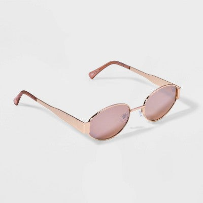 Women's Metal Oval Sunglasses - Wild Fable Rose Gold