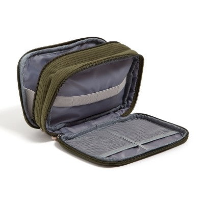 U Brands 8"x5.25" Dual Zip Corduroy Tech Organizer Olive