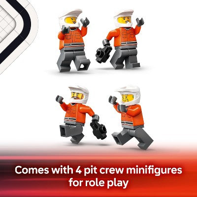 LEGO City F1 Pit Stop & Pit Crew with Ferrari Car, Model Race Car Toy 60443