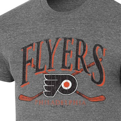 NHL Philadelphia Flyers Men's Short Sleeve Gray Tri-Blend T-Shirt - M