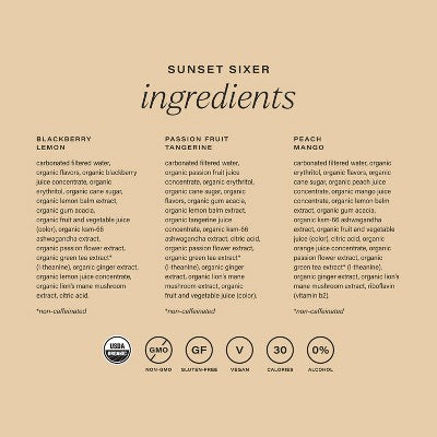 Hiyo Non-Alcoholic Organic Social Tonics Sunset Sixer Variety Pack - 6pk/12 fl oz Cans