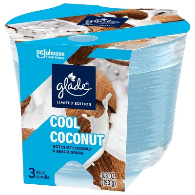 Glade 3 Wick Candles - Cool Coconut - 6.8oz