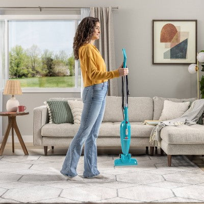 BISSELL Featherweight Lightweight Stick Vacuum 9.5" Cleaning Path Turquoise Blue: Bagless, Electric, Hard Floor, Pet Hair, 1 Speed, 15ft Cord (LOCAL PICKUP ONLY)