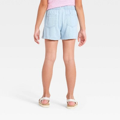 Girls' Chambray Pull-On Shorts - Cat & Jack Light Indigo XXL