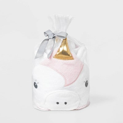 Baby 6pk Bath Towel Gift Bundle - Cloud Island Pink/White: Cotton & Recycled Polyester, Hooded Towel & Washcloth Set