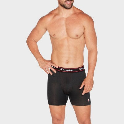 Champion Men's Active Performance 5pk Breathable Boxer Briefs - Black XL