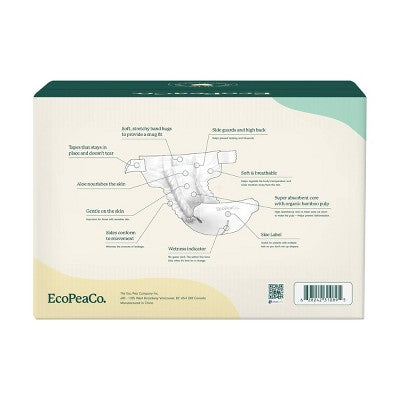 EcoPeaCo. Bamboo Disposable Diapers Made with Organic Bamboo and Viscose - Size 3 - 78ct