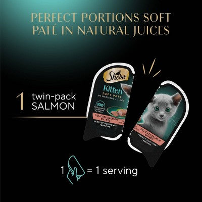Sheba Perfect Portions Salmon Flavor Soft Pate Kitten Wet Cat Food - 2.64oz