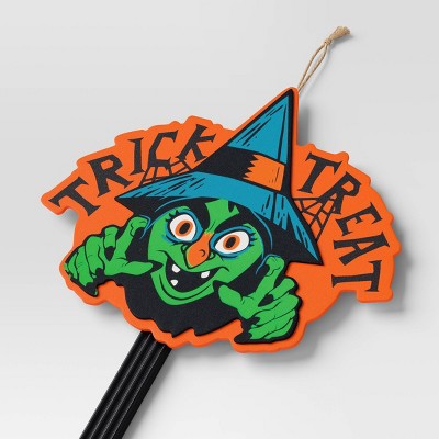 17.75" 'TRICK TREAT' Witch Yard Stake Halloween Decorative Prop - Hyde and EEK! Boutique