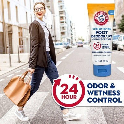 Arm & Hammer Odor Destroying Foot Deodorant Cream-to-Powder - 3.4 fl oz