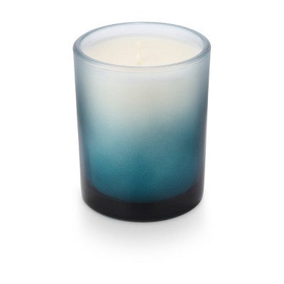 3.9oz Partially Frosted Glass Candle Blue - Bullseye's Playground