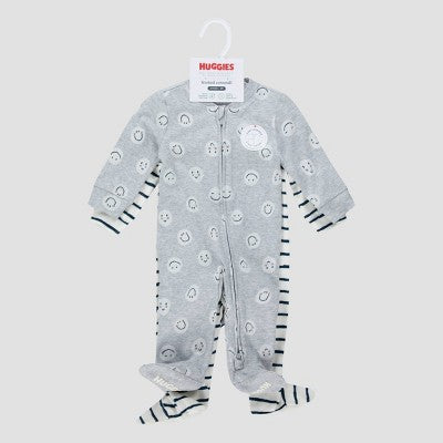 Huggies Baby 2pk Happy Face Organic Sleep N' Play Gray/Blue 3M