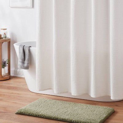 20"x34" Fluffy Memory Foam Bath Rug Green - Threshold
