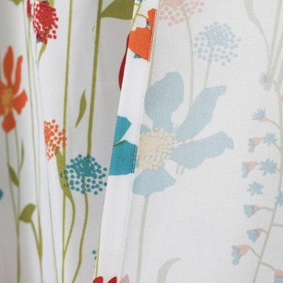 72"x72" Clarissa Floral Shower Curtain Turquoise/Tangerine - Lush Decor