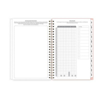 Blue Sky 5"x8" 2025-2026 Weekly/Monthly Wirebound Planner Frosted Glitter Sorbet Pink