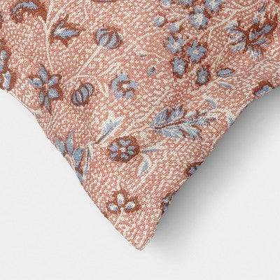 18"x18" Square Floral Printed Throw Pillow Warm Blue -Threshold