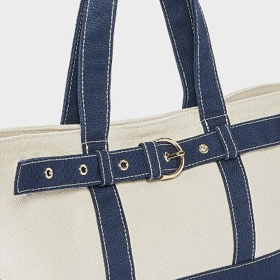 Canvas Mini Belted Tote Bag - Universal Thread Blue