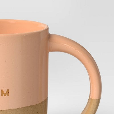 14oz Stoneware Mom Dipped Clay Mugs Peach - Room Essentials