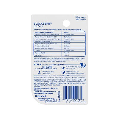 NIVEA Lip Blackberry Tinted Lip Balm - 0.34oz/2pk