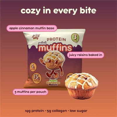 Prime Bites Apple Cinnamon Raisin Protein Mini Muffins - 15g Protein - 2.12oz