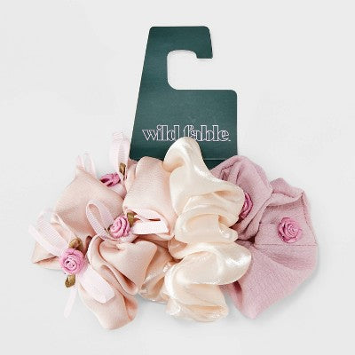 Shimmer Organza and Rose Hair Twister Set 3pc - Wild Fable Pink