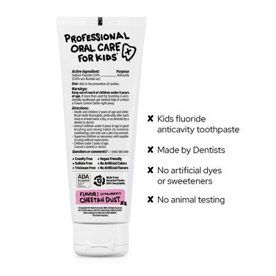 Made By Dentists Kids Cheetah Fluoride Anticavity Toothpaste -Strawberry - 4.2 oz