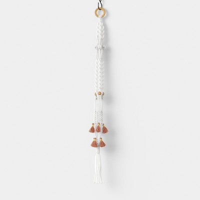 38'' Macrame Recycled Polyester Plant Hanger Cream - Threshold