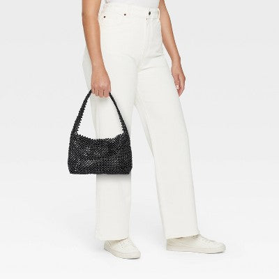 Beaded Shoulder Bag - A New Day Black