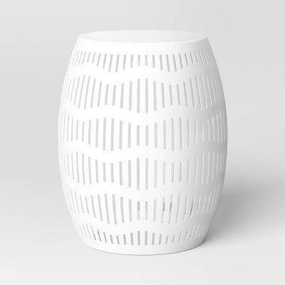 Metal Cutout Round Patio Accent Table White - Room Essentials: Rust-Resistant, No Assembly Required