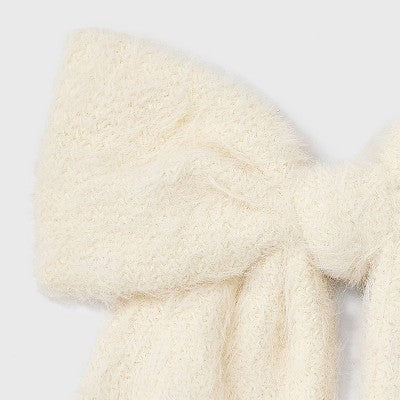 Fuzzy Bow Hair Barrette - Universal Thread White