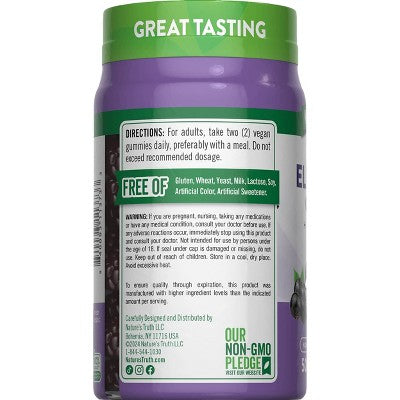 Nature's Truth Elderberry + Vitamin C Zinc Vegan Gummies - Delicious Berry - 50ct