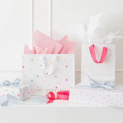 2ct Polka Dot Birthday Gift Bag Set - Sugar Paper + Target
