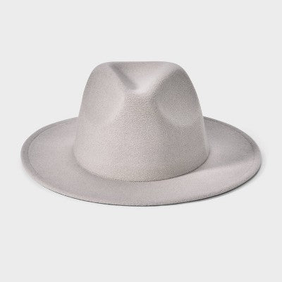 Value Felt Hat - Universal Thread Gray L/XL: Recycled Polyester, Adjustable Panama Style, Heavyweight Knit Fabric