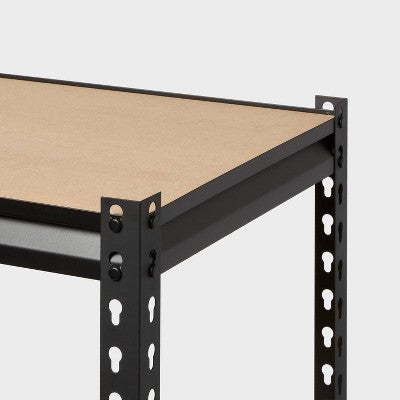 36"x72"x18" 5 Tier Heavy Duty Boltless Steel Shelving unit - Brightroom: Universal Storage, Garage Shelves, Black (LOCAL PICKUP ONLY)